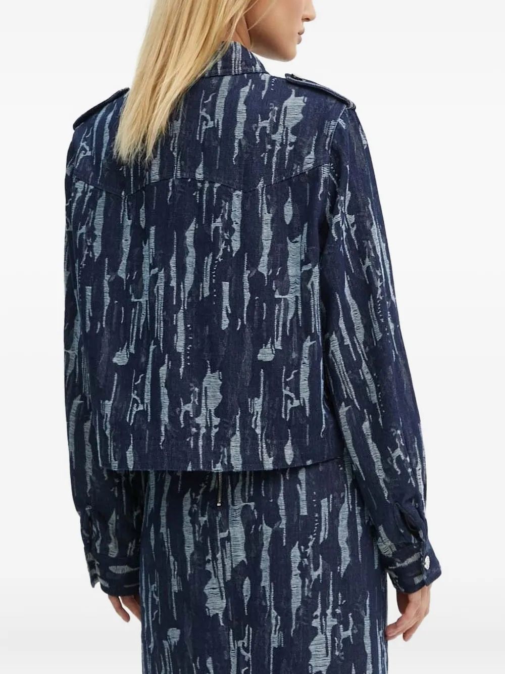 Bruuns Bazaar Frayed-detailing Denim Jacket In Blue