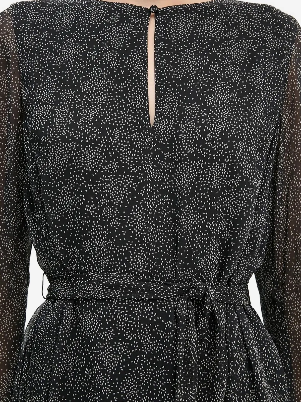 Bruuns Bazaar Jurk met ceintuur en keyhole-detail Zwart