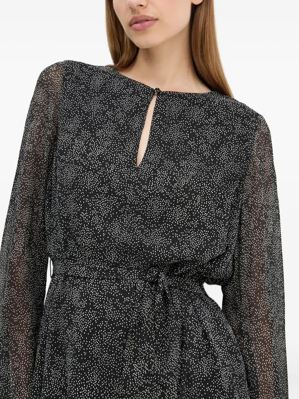 Bruuns Bazaar Jurk met ceintuur en keyhole-detail Zwart