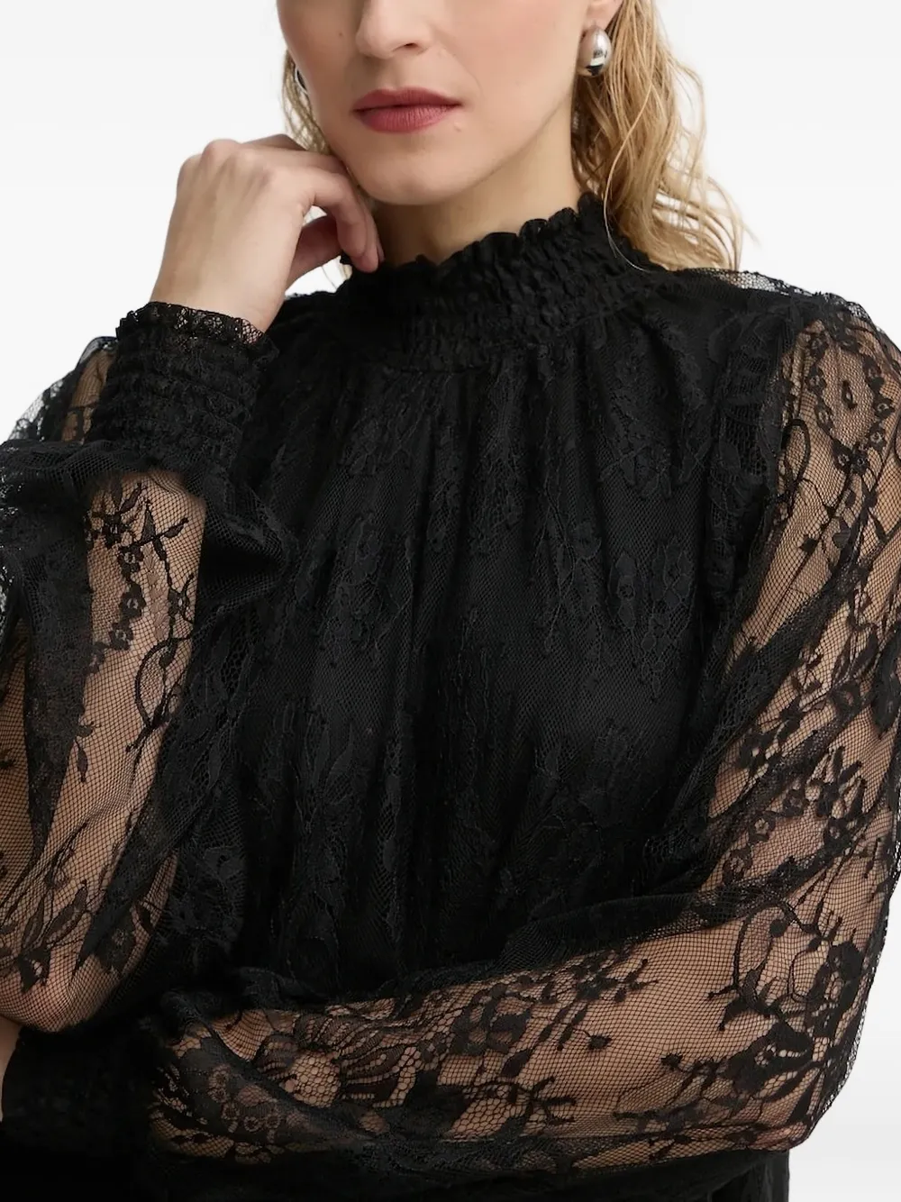 Bruuns Bazaar Jurk met hoge hals Zwart