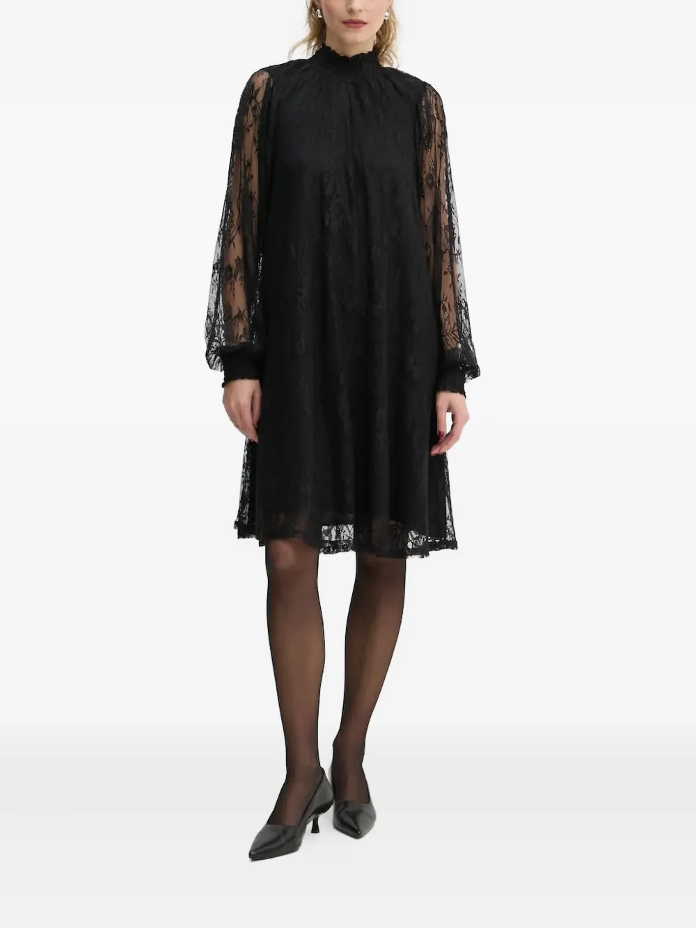 Bruuns Bazaar Jurk met hoge hals Zwart