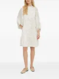 Bruuns Bazaar Sarias geometric-print puff-sleeve mini dress - Neutrals