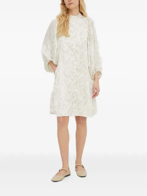 Bruuns Bazaar Sarias geometric-print puff-sleeve mini dress