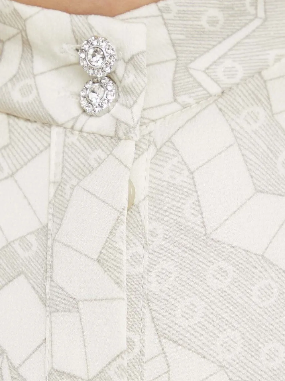 Bruuns Bazaar Sarias mini-jurk met geometrische print en pofmouwen Beige
