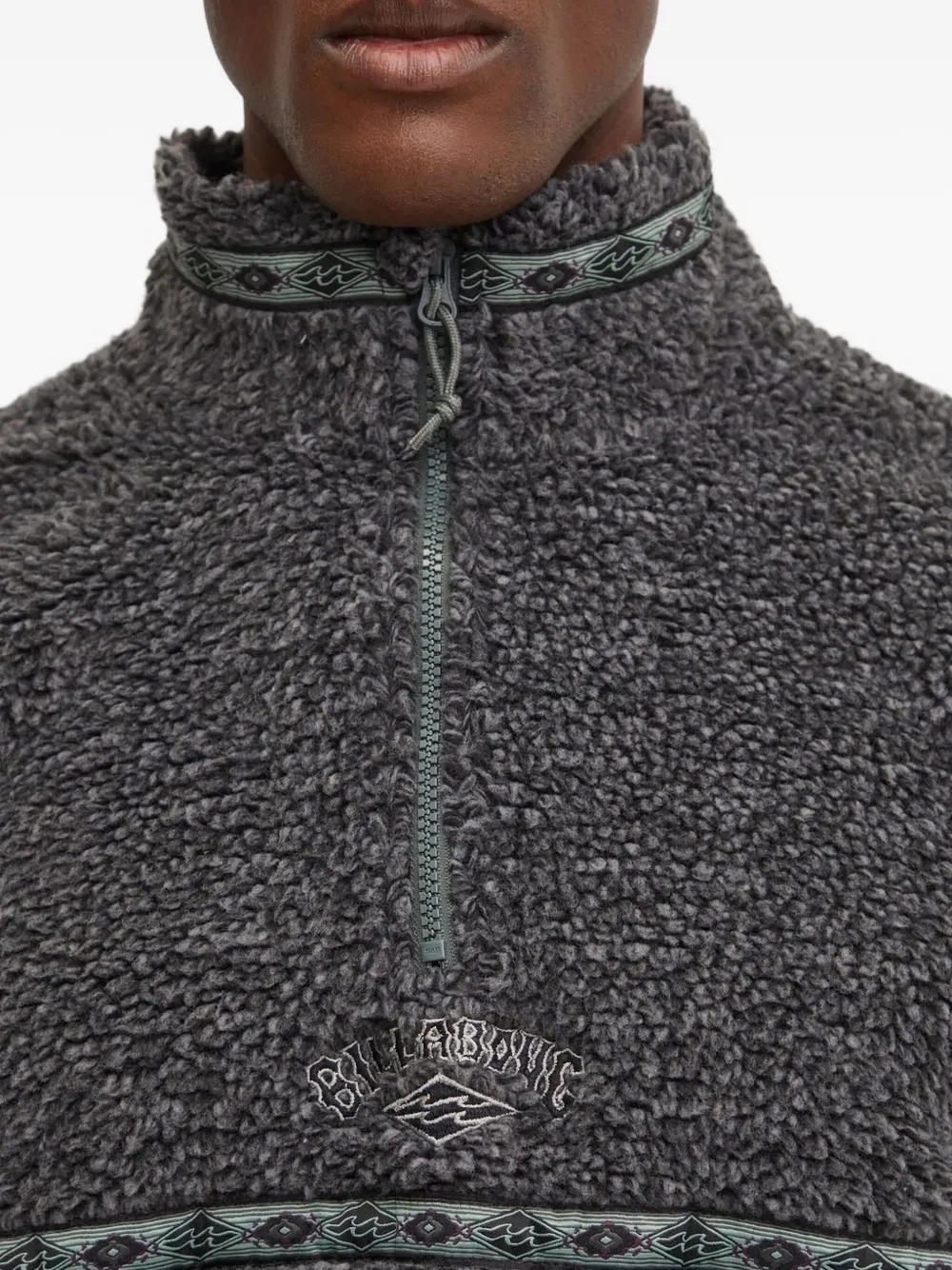 Billabong Trui met textuur en halve rits Grijs