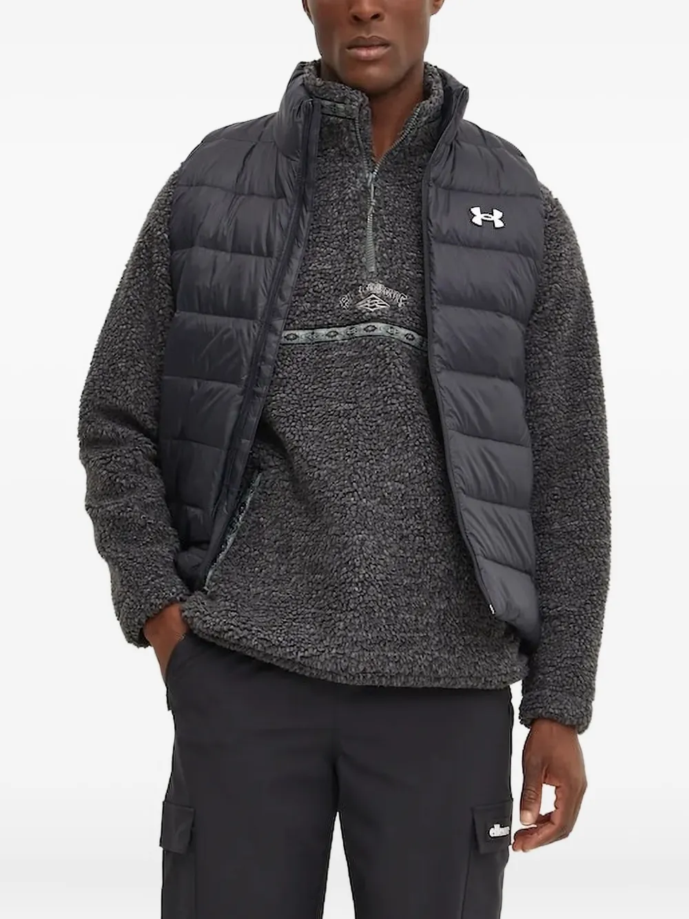 Billabong textured-panel half-zip sweater Grijs