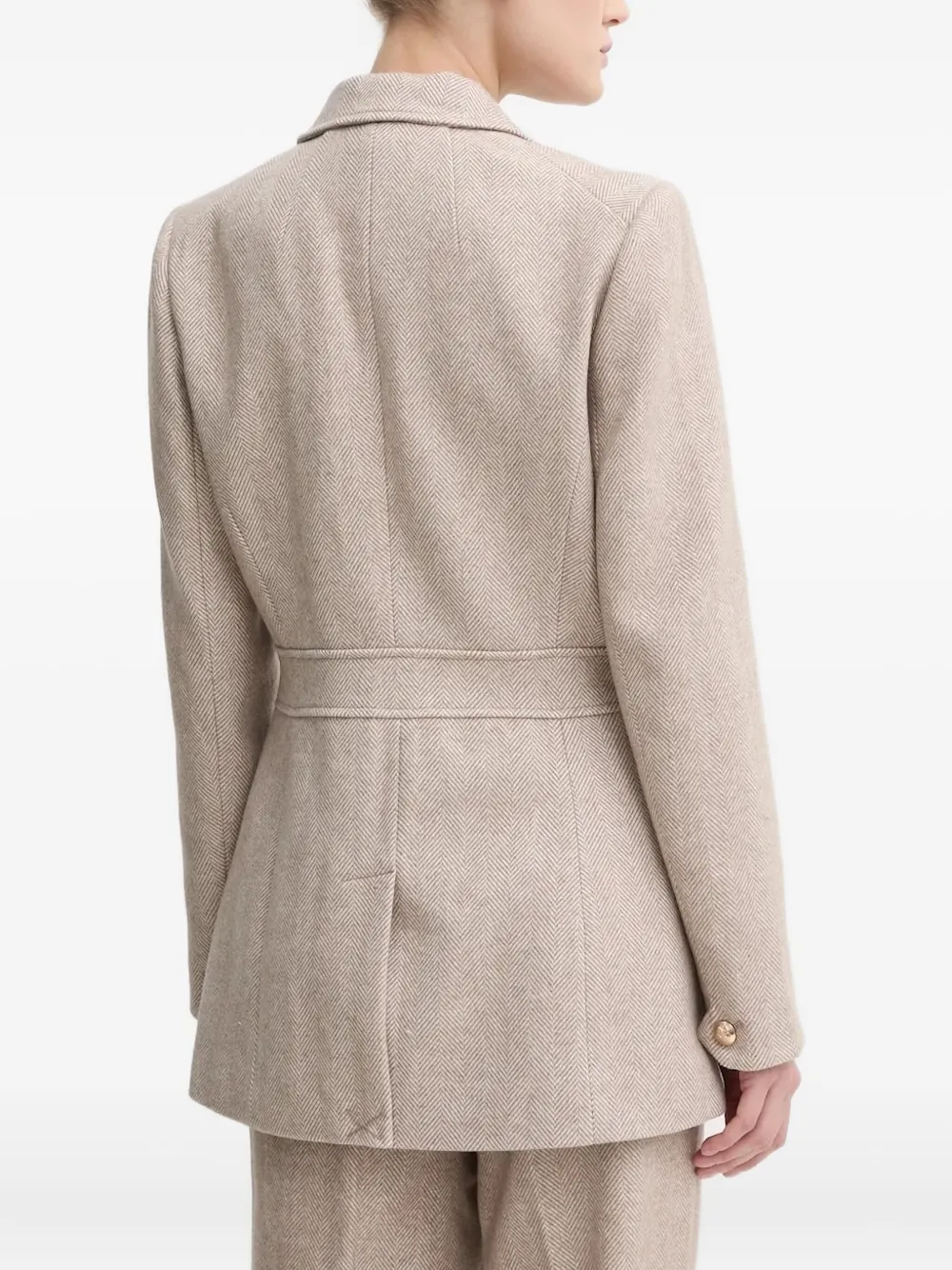 Bruuns Bazaar Scarletbbbaki Herringbone-pattern Coat In Neutral
