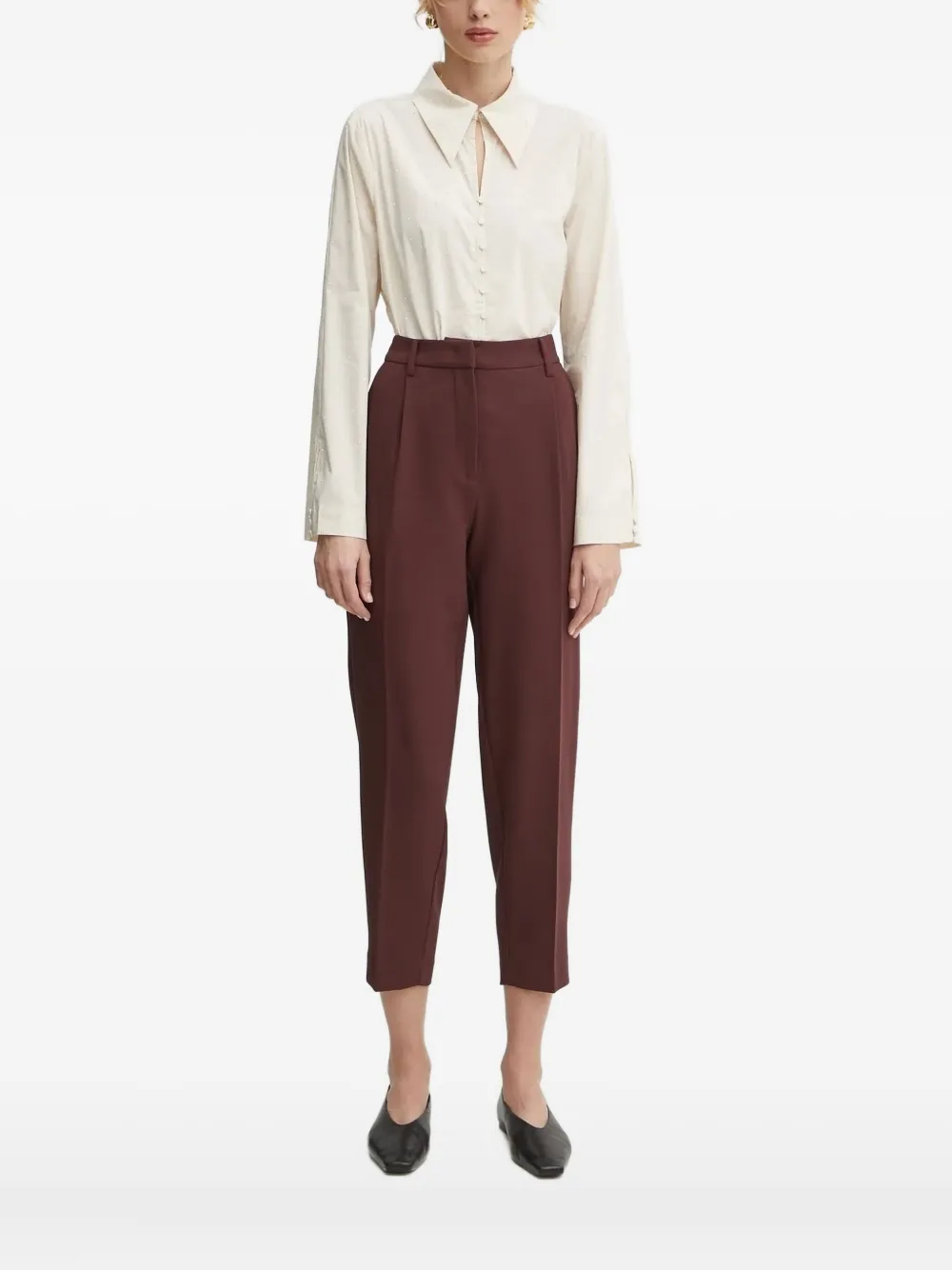 Bruuns Bazaar Embellished Wide-cuff Shirt In Neutral