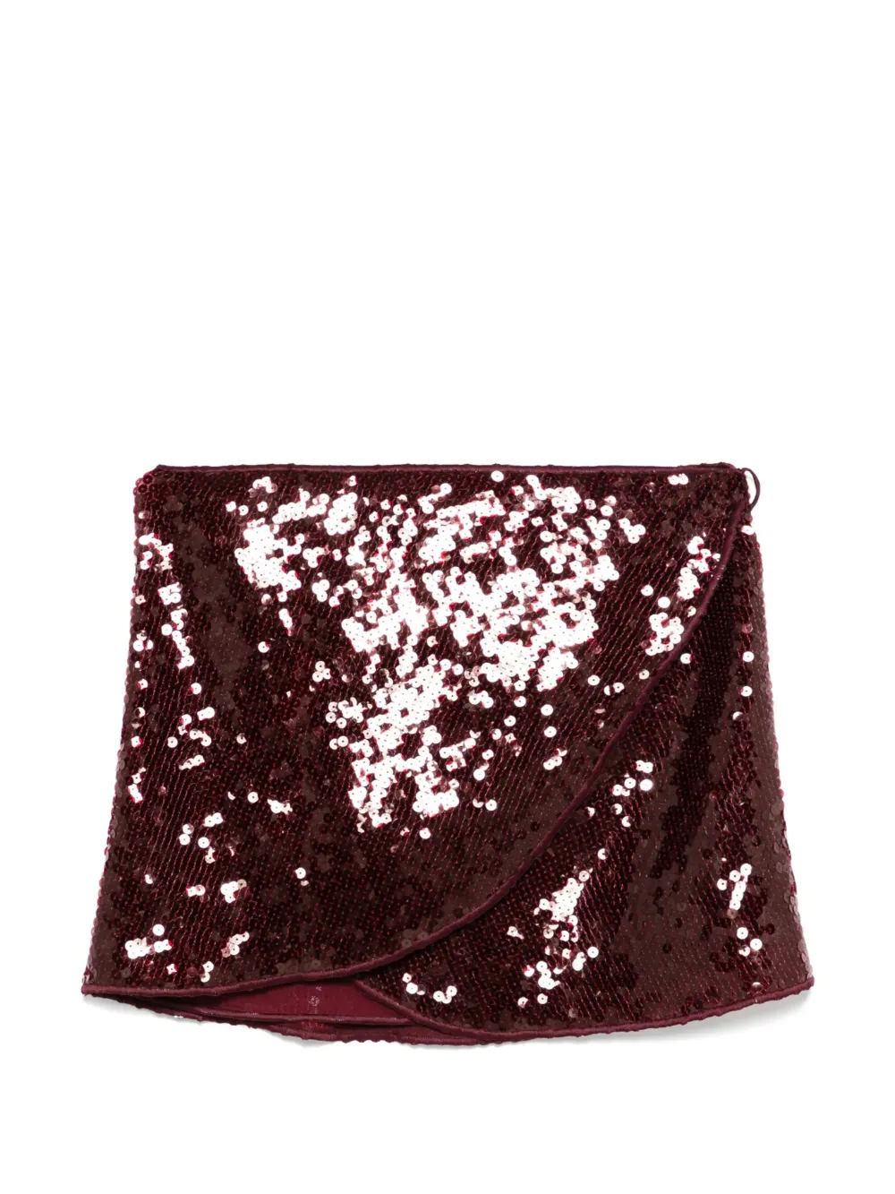 Oséree sequin-embellished wrap skirt - Rosso