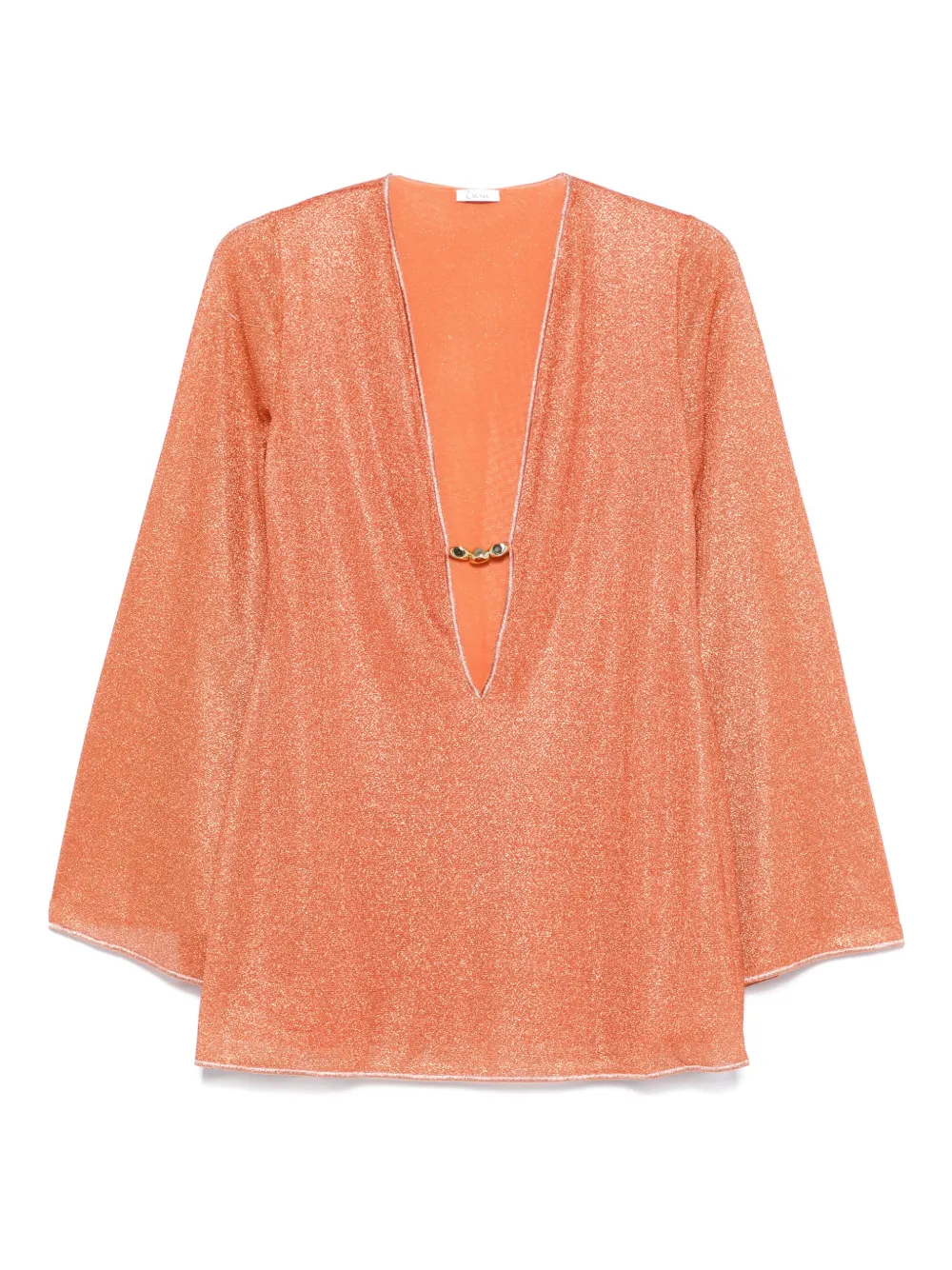 Oséree lurex-detail mini dress Oranje