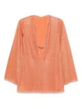 Oséree lurex-detail mini dress - Orange