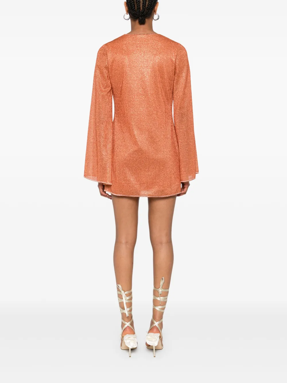 Oséree Mini-jurk met lurex-detail Oranje