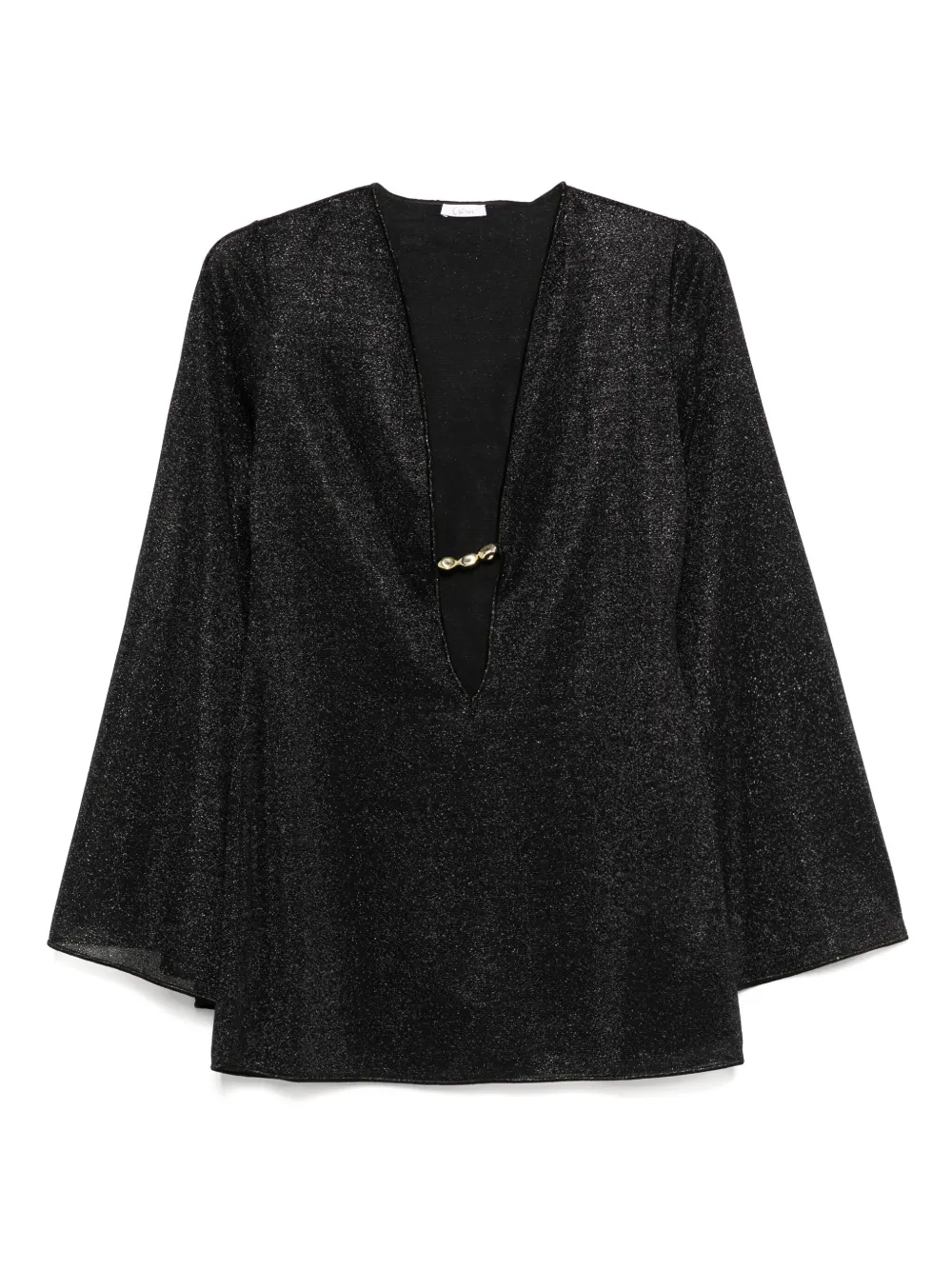 Oséree lurex-detail mini dress Zwart