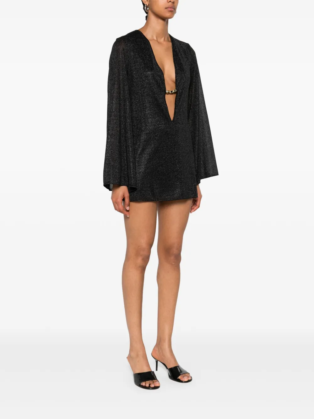 Oséree Mini-jurk met lurex-detail Zwart