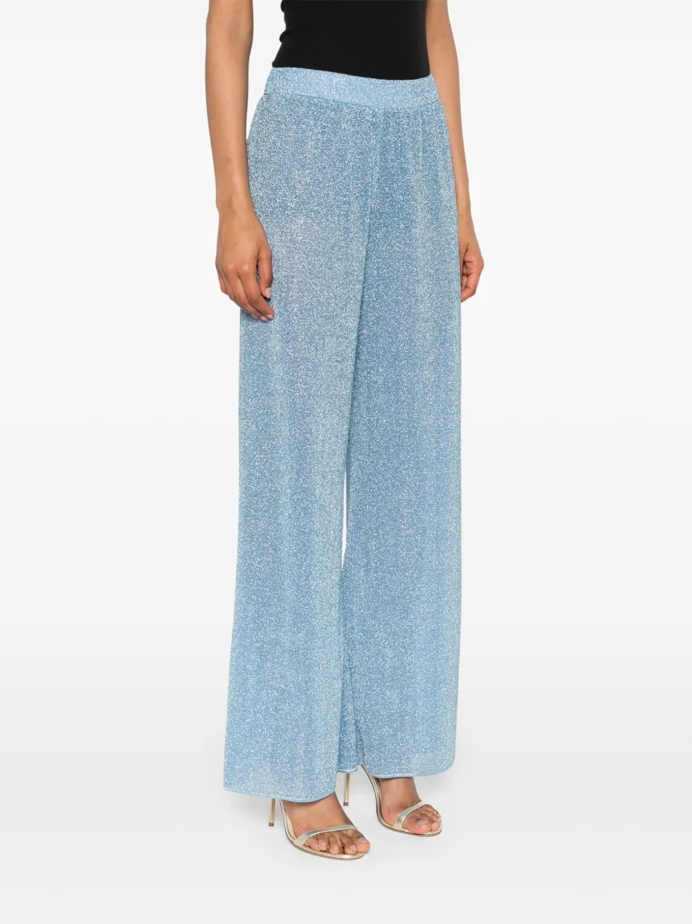 Oséree Lumière glitter-effect trousers Blauw