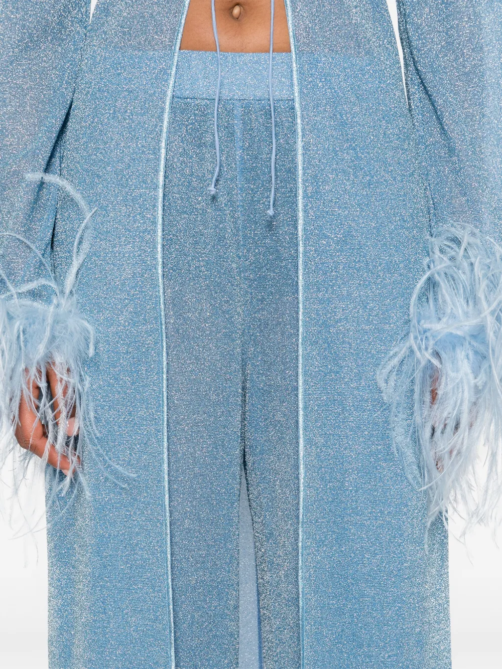 Oséree Lumière glitter-effect trousers Blauw