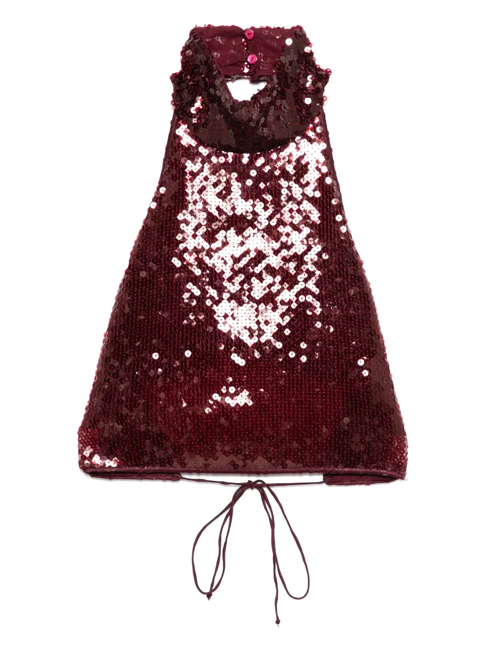 Oséree Marylin sequin halterneck crop top Rood