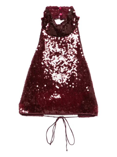 Oséree Marylin sequin halterneck crop top