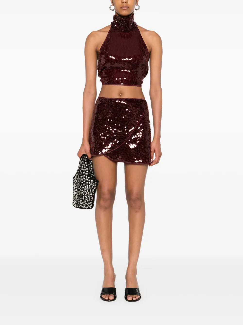 Oséree Marylin sequin halterneck crop top | Vests & Tank Tops | Image 2