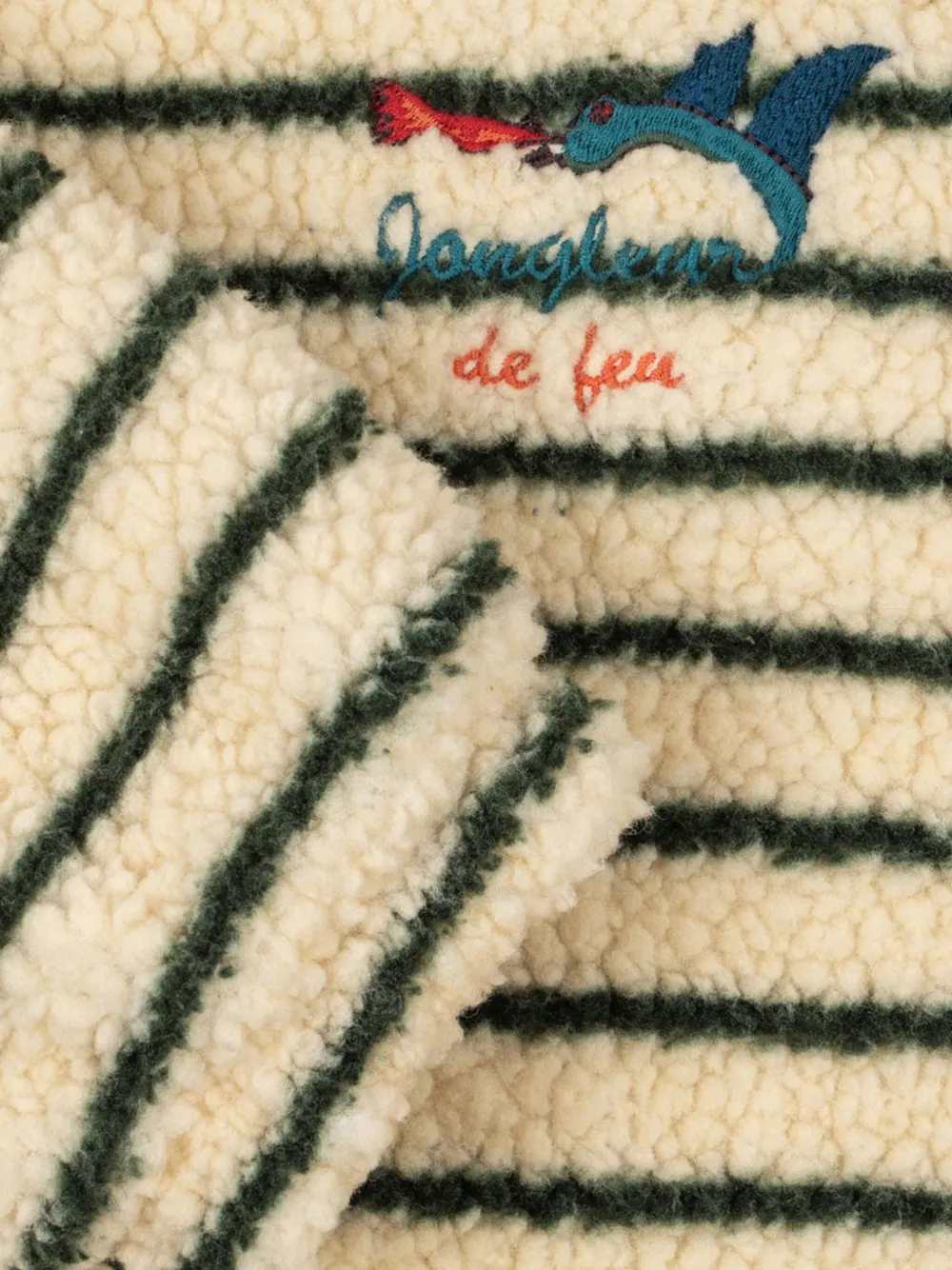 Striped Fleece Zip-Up Jacket