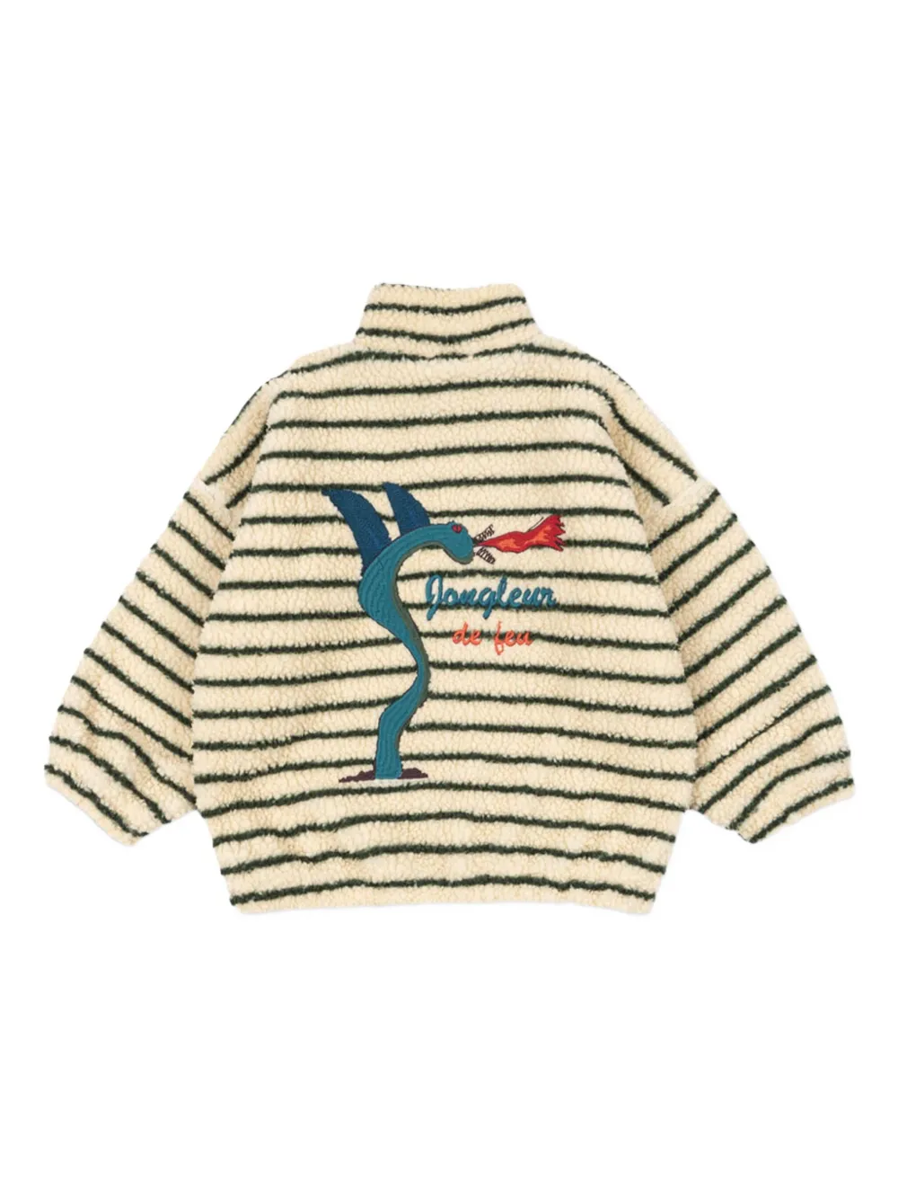 Konges Sløjd Gestreept fleece jack met rits Beige