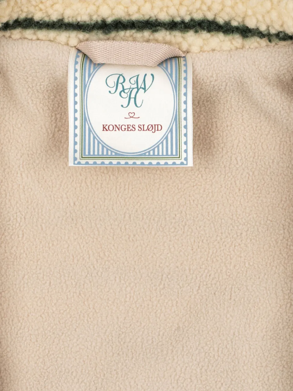 Konges Sløjd Gestreept fleece jack met rits Beige