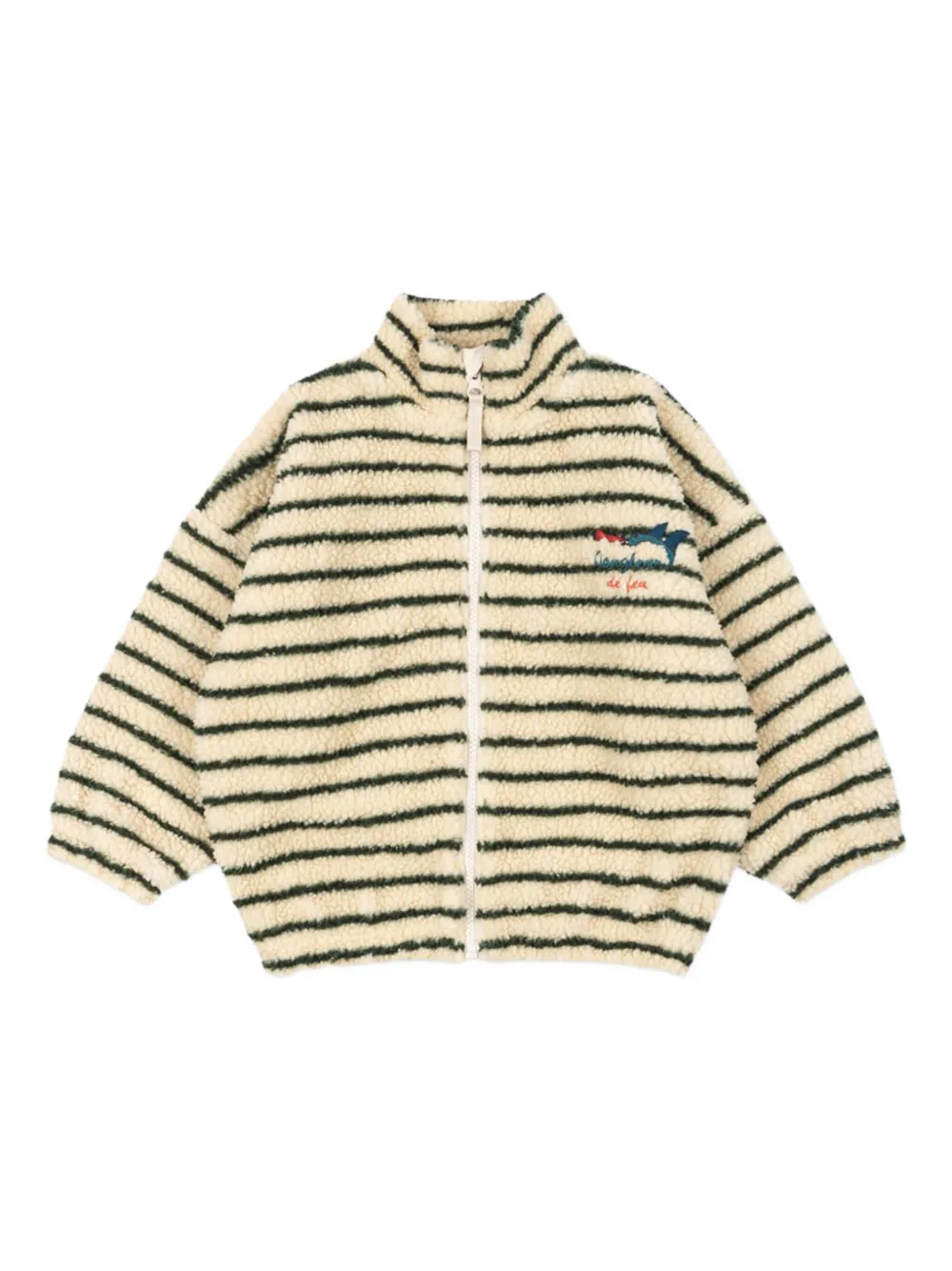 Konges Sløjd striped fleece zip-up jacket | Neutrals | Image 1