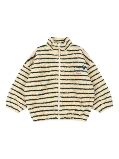 Konges Sløjd striped fleece zip-up jacket