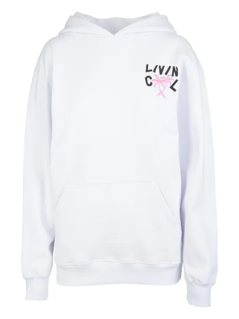 LIVINCOOL palm tree-embroidered hoodie