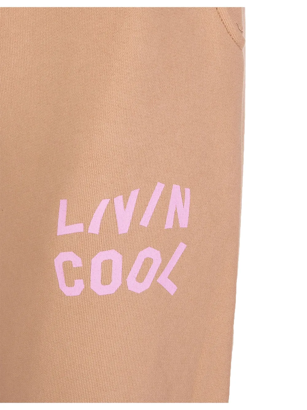 LIVINCOOL logo-print cotton track pants Beige