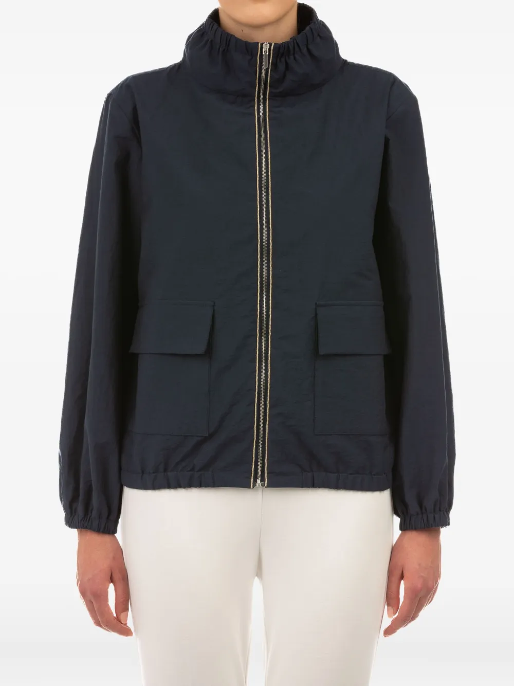 Le Tricot Perugia zip-fastening bomber jacket | Blue | Image 1
