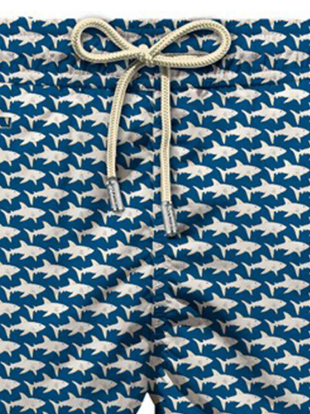 MC2 Saint Barth shark-print drawstring swim shorts Blauw