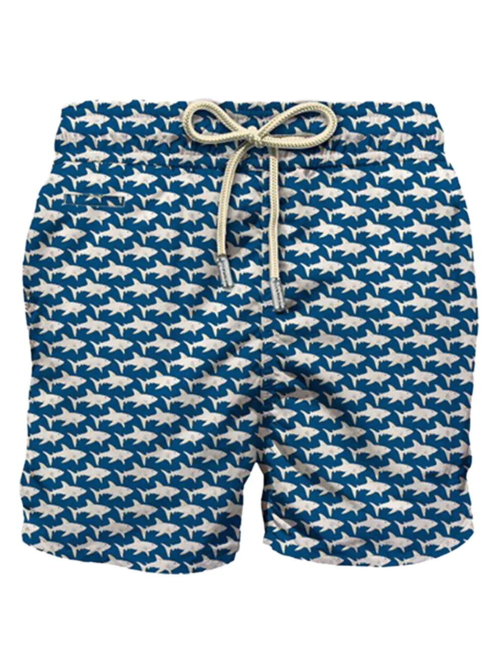 MC2 Saint Barth shark-print drawstring swim shorts Blauw