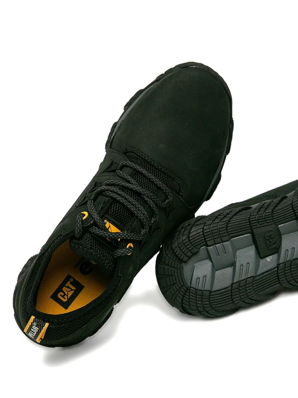 caterpillar Electroplate leather lace-up sneakers Black