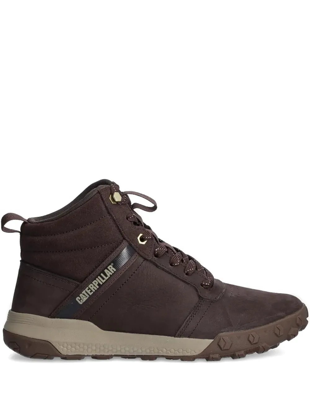 Caterpillar padded lace-up high-top sneakers Brown