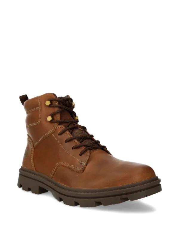 Caterpillar Leather Lace-Up Boots CAT Caterpillar Black Leather Work Boots 6 Inch Mens 7 Lace  main image 3