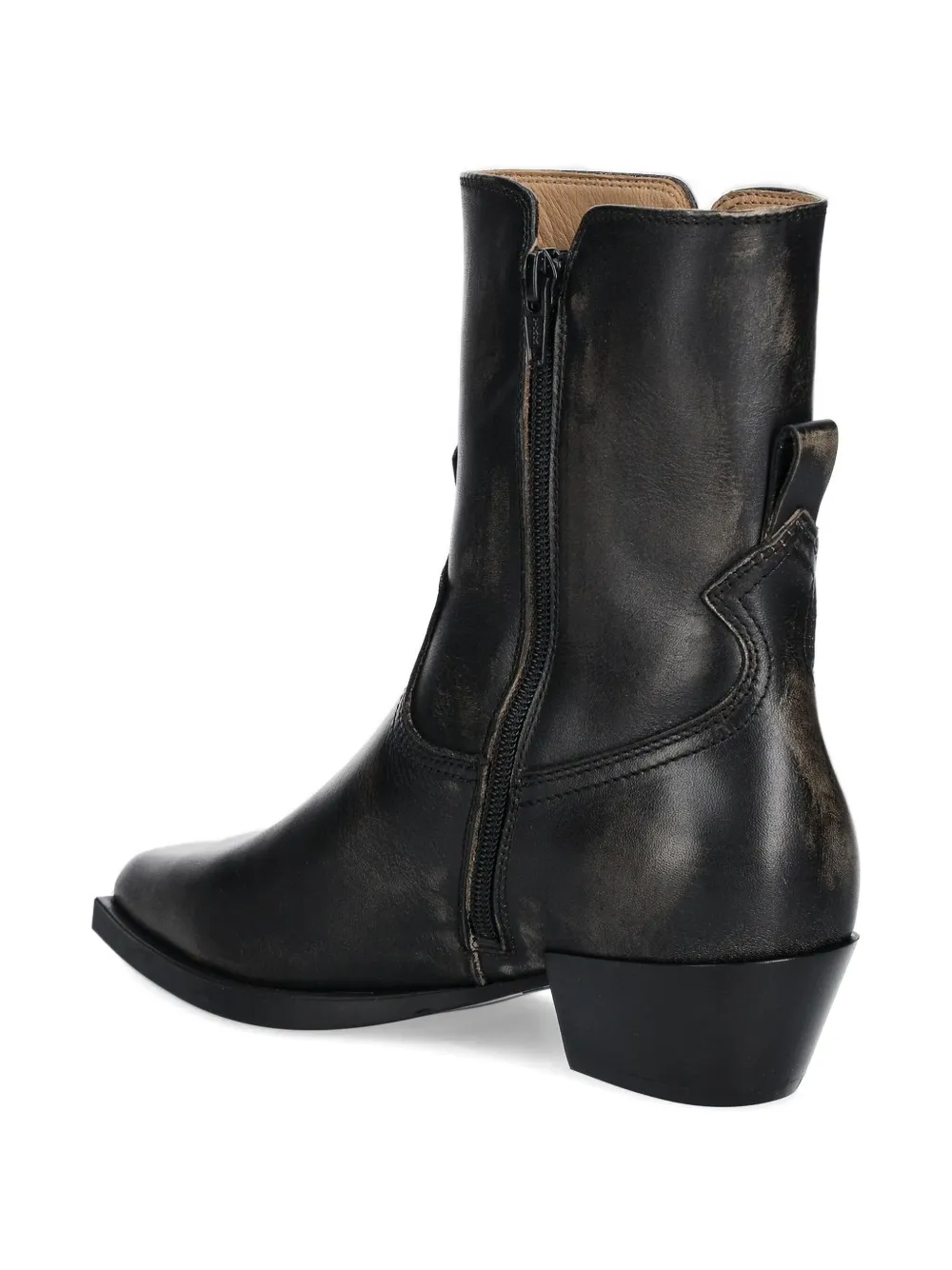 Copenhagen Pointed-toe Leather Boots In Black