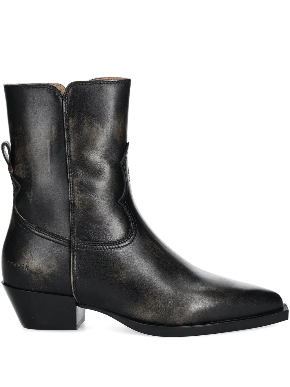 Copenhagen Pointed-toe Leather Boots In Black