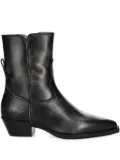 Copenhagen pointed-toe leather boots - Black