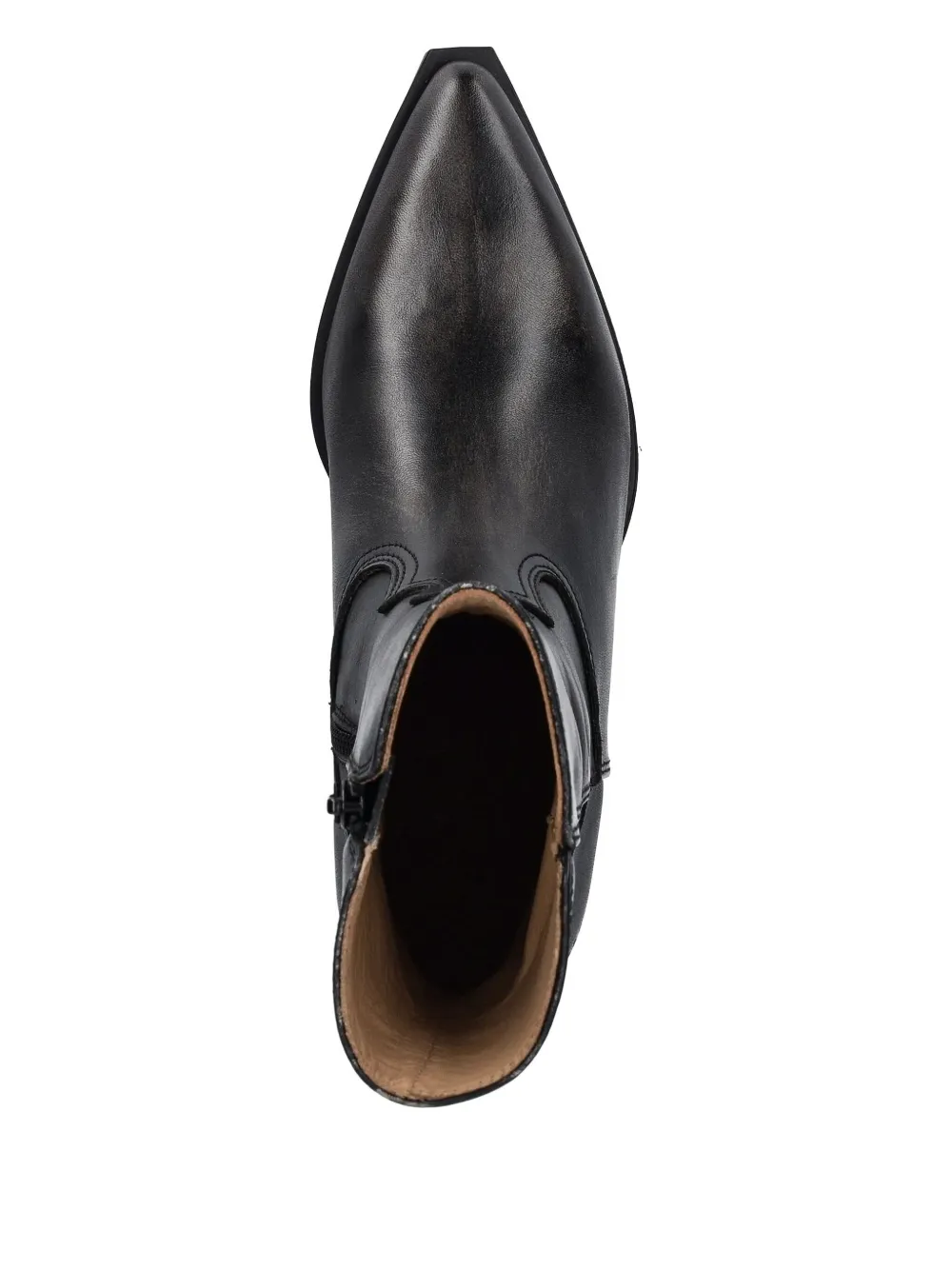 Copenhagen Pointed-toe Leather Boots In Black