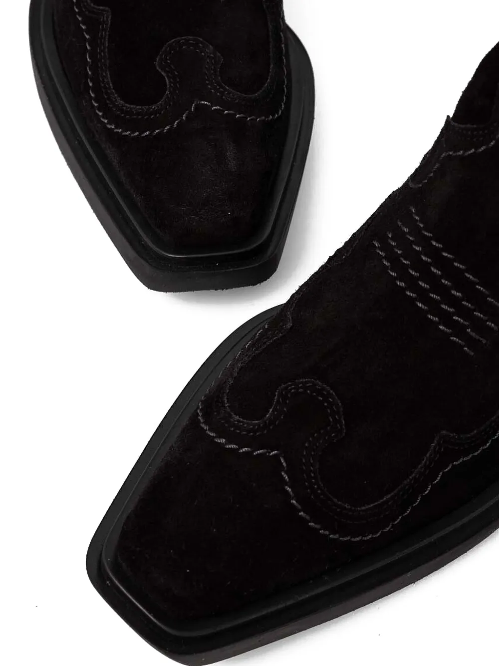 Copenhagen 70mm suede-stitch detail knee-high boots Black