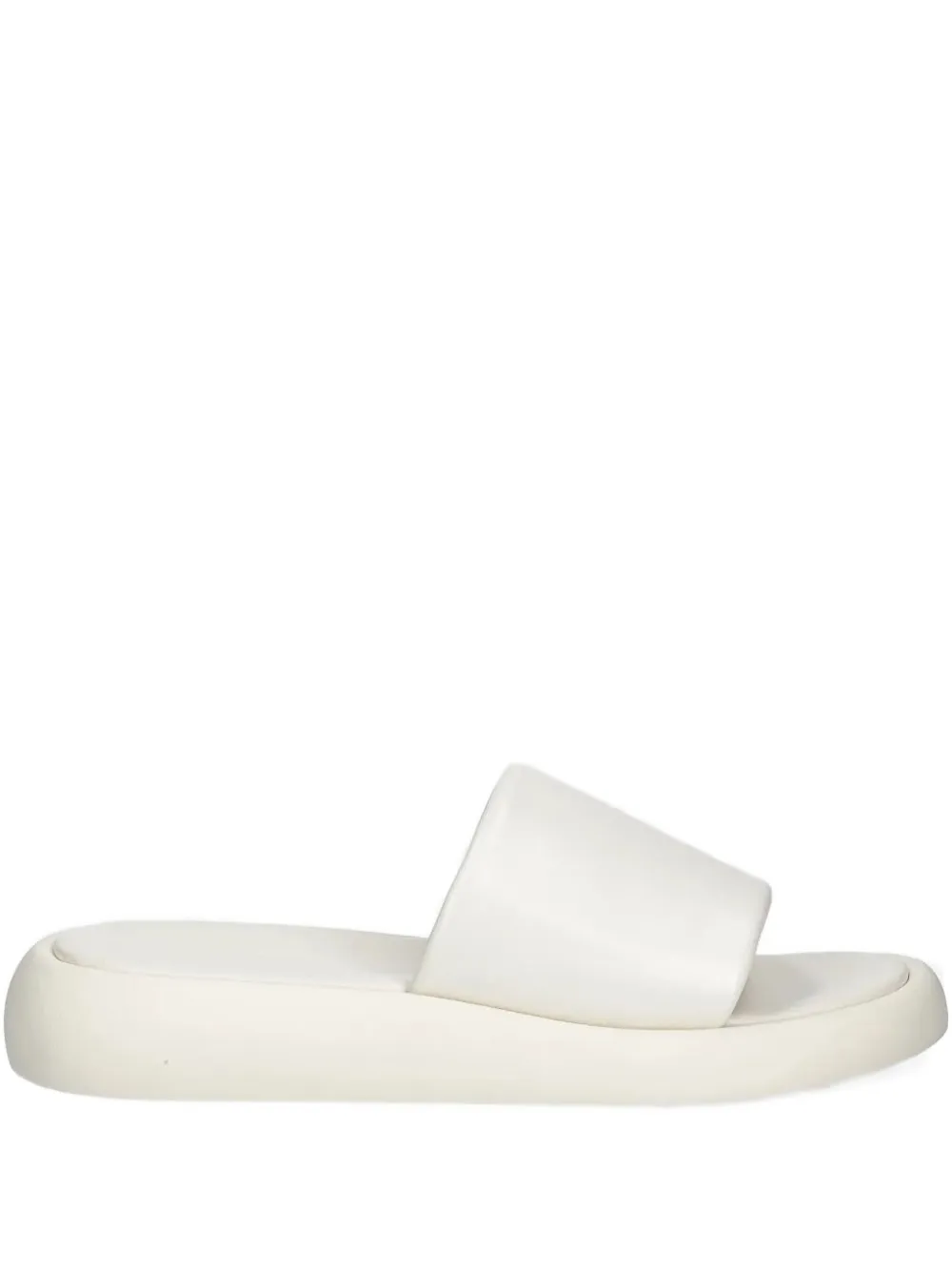 Copenhagen Leather Platform Sandals In White