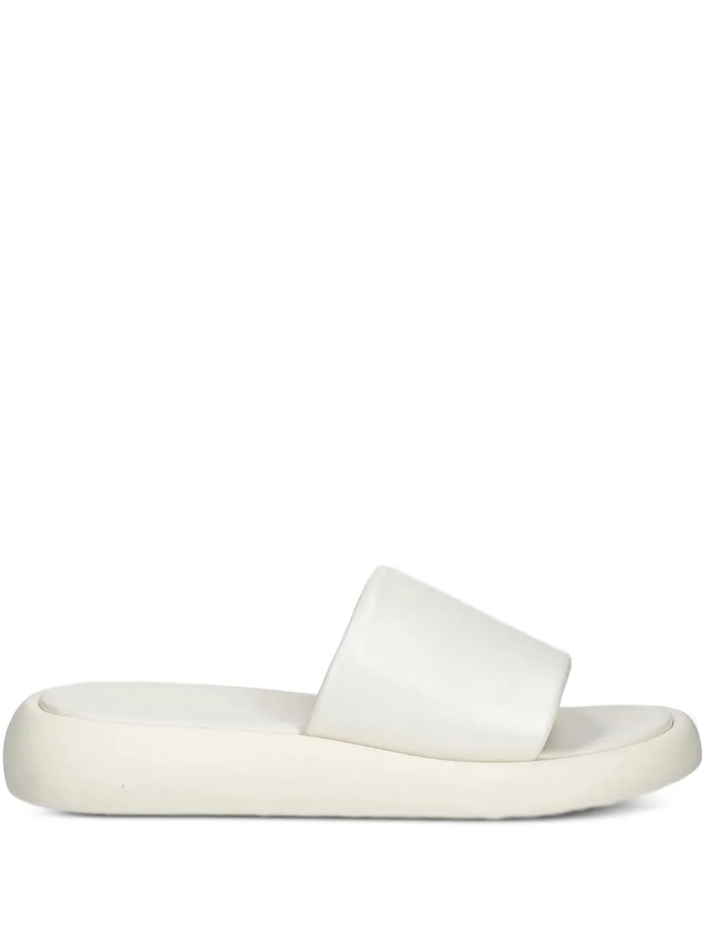 Copenhagen Leren sandalen met plateauzool Wit
