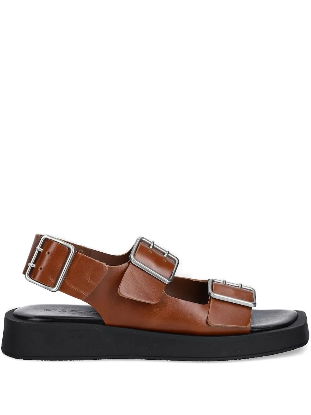 Copenhagen Buckle-detail Platform Sandals In Brown