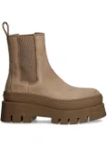 Copenhagen elastic-panel platform boots - Brown