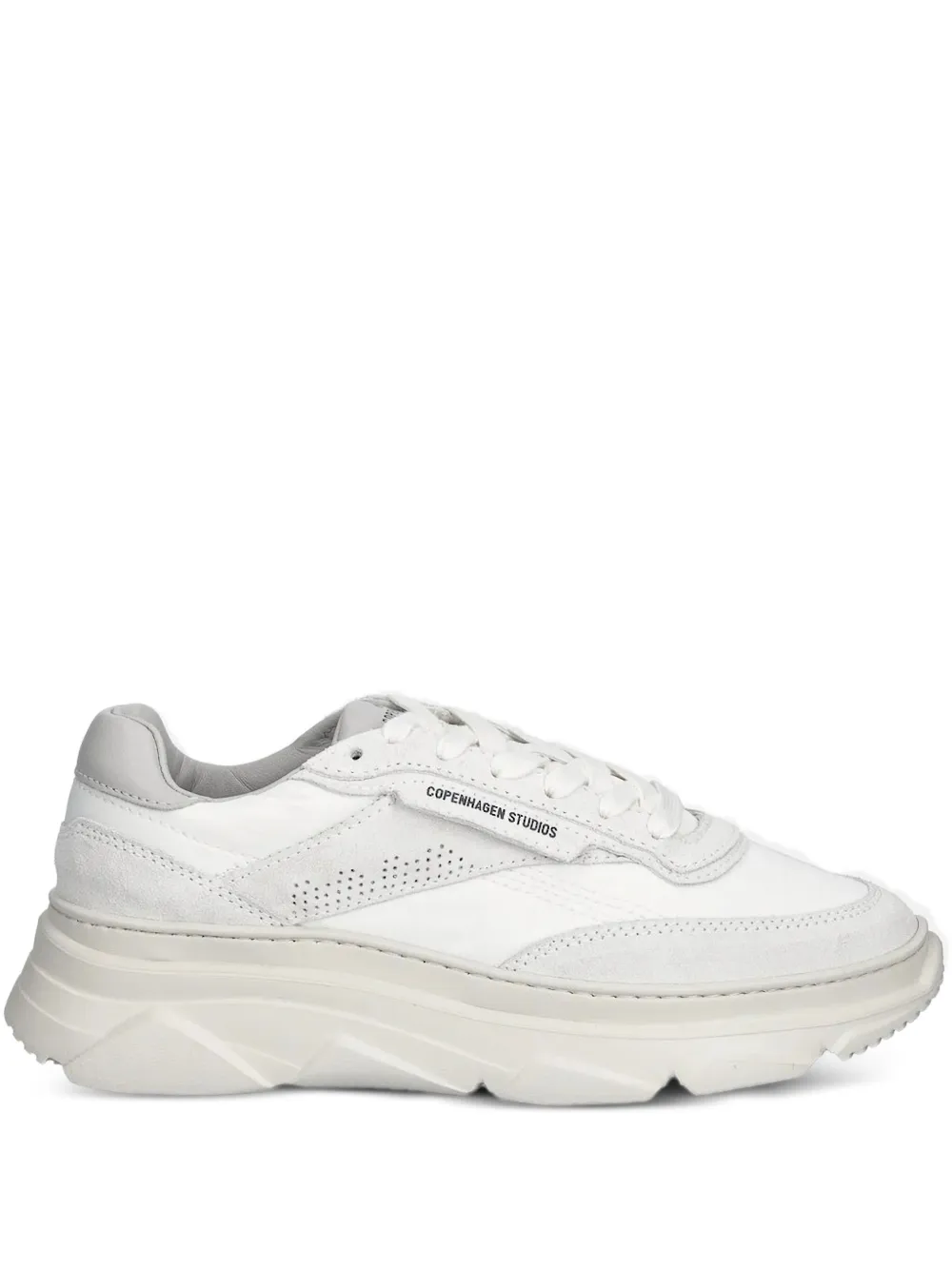 Copenhagen Leather Panelled Chunky Sneakers In White