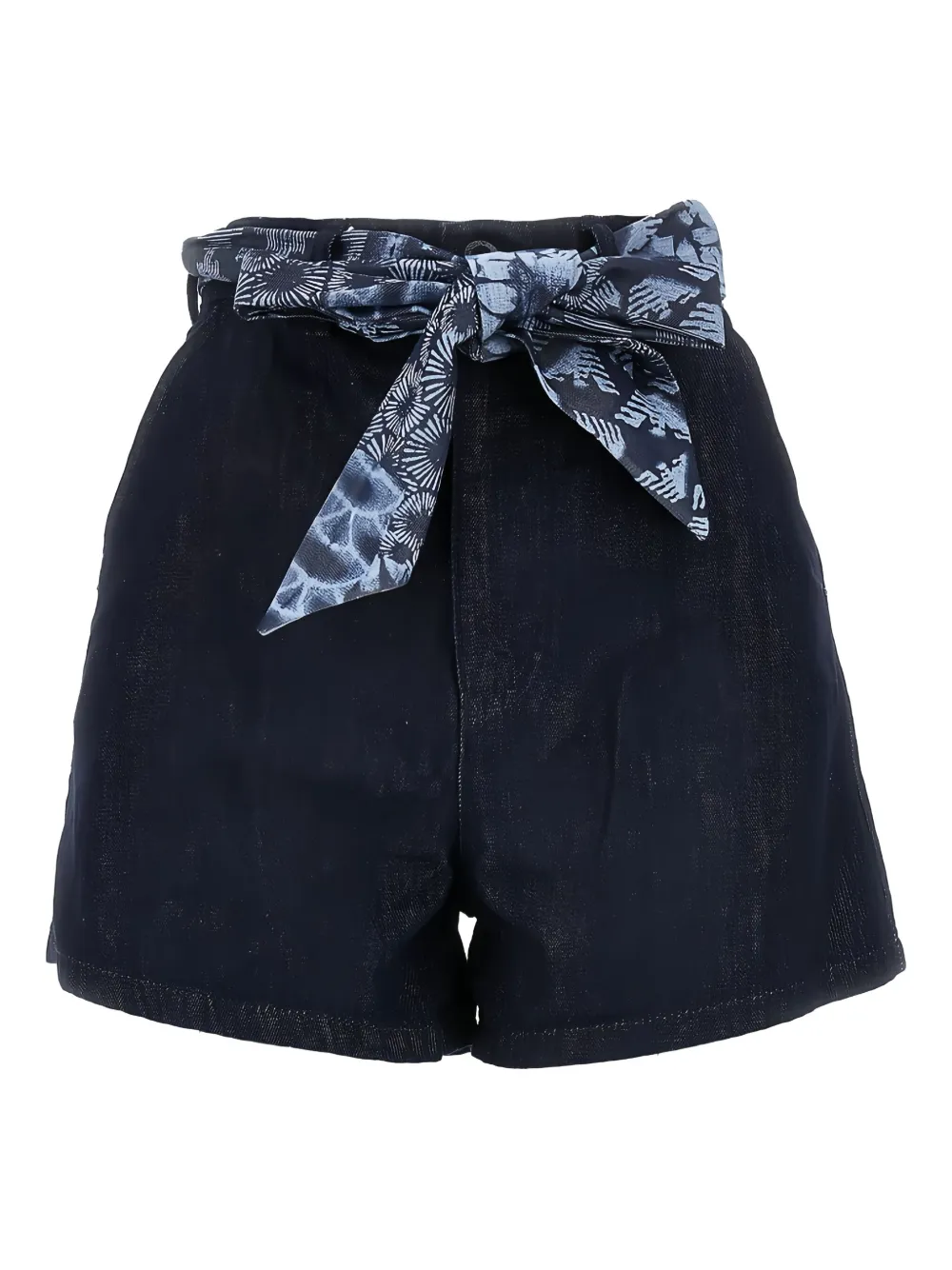 Emporio Armani printed-tie denim shorts Blauw