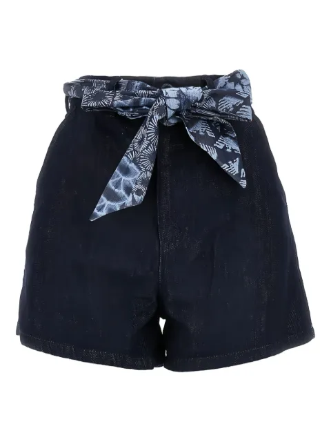 Emporio Armani printed-tie denim shorts
