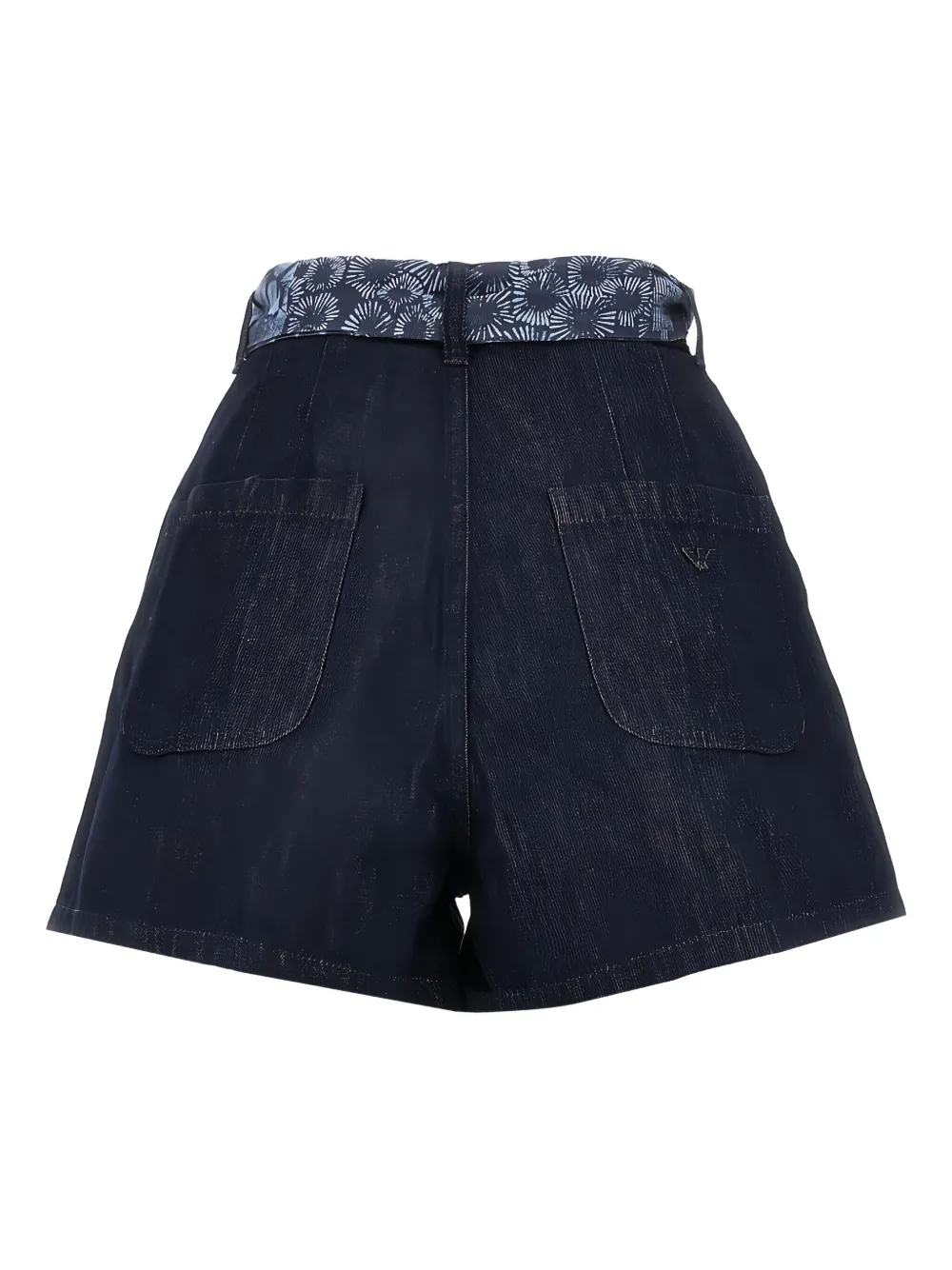 Emporio Armani printed-tie denim shorts Blauw