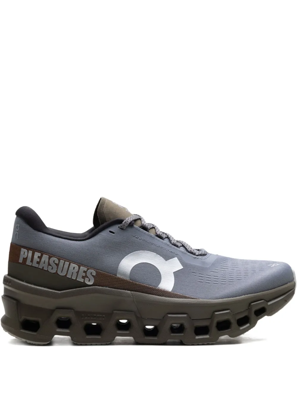 On x Pleasures x The Loop Sneakers Cloudmonster 2 "Mist/Olive" - Grigio